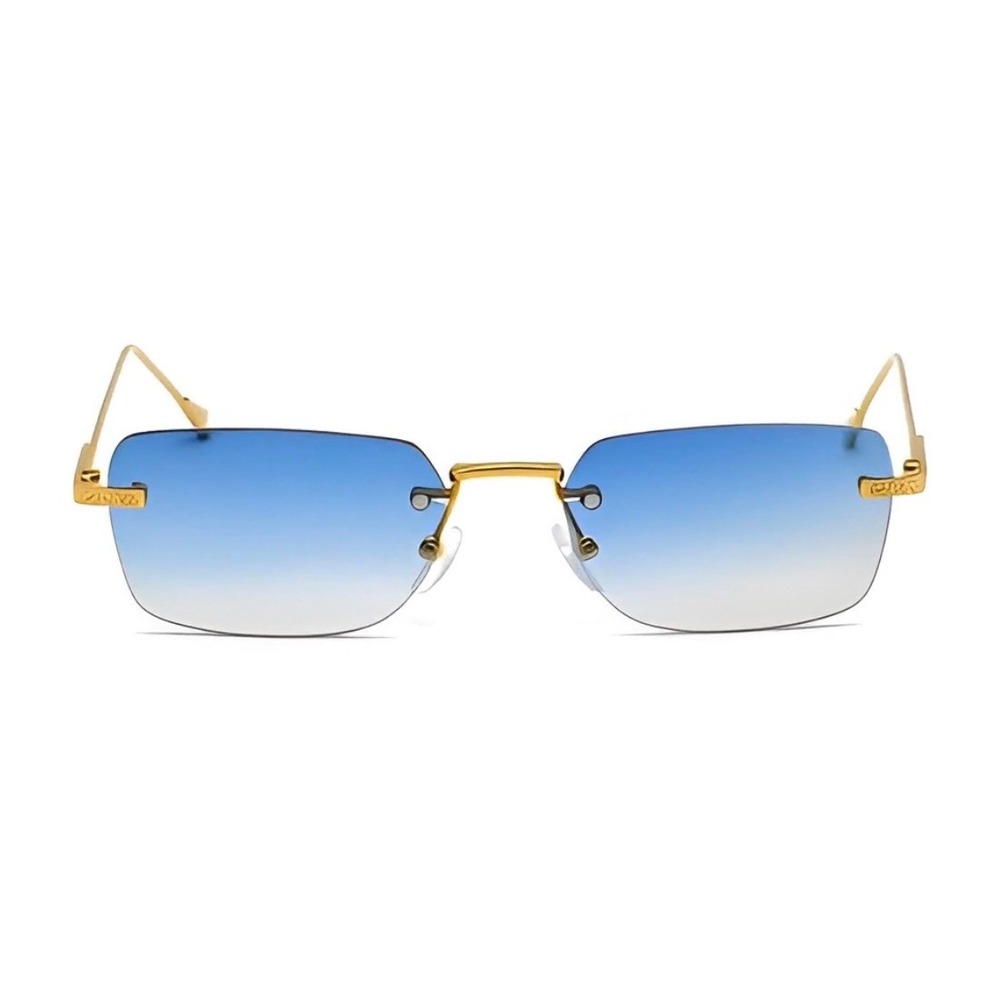 Mens Square Sunglasses Oceanic Blue Lens Aviator Style Fashion Hip Hop Shades - Picture 4 of 10
